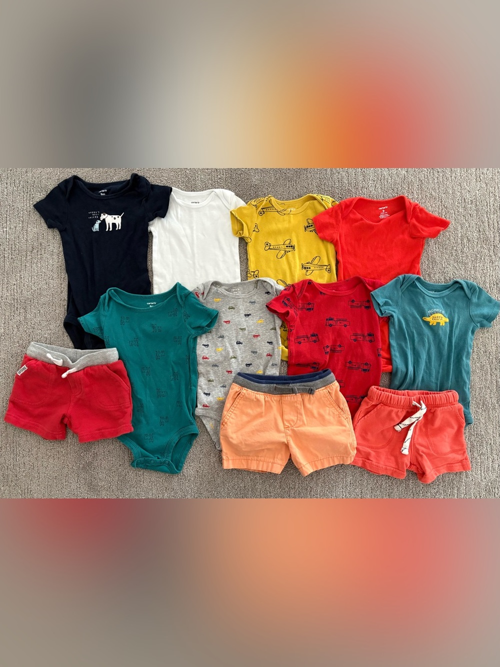 11 piece Carter’s Mixed Baby Bodysuits & Shorts Set